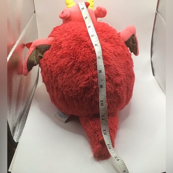 Squishable : Soho round  Red dragon stuffed animal yellow horns and chest n feet - Picture 3 of 4